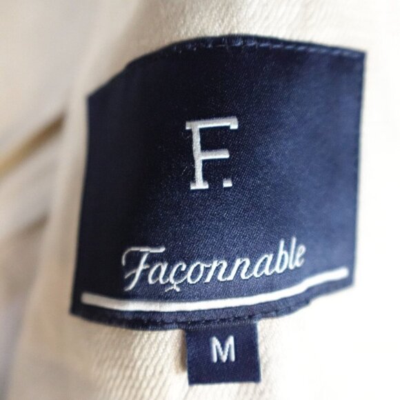 Faconnable Sport Coat 40R Beige Solid 100% Linen 3 Button Half Lined - Picture 4 of 11